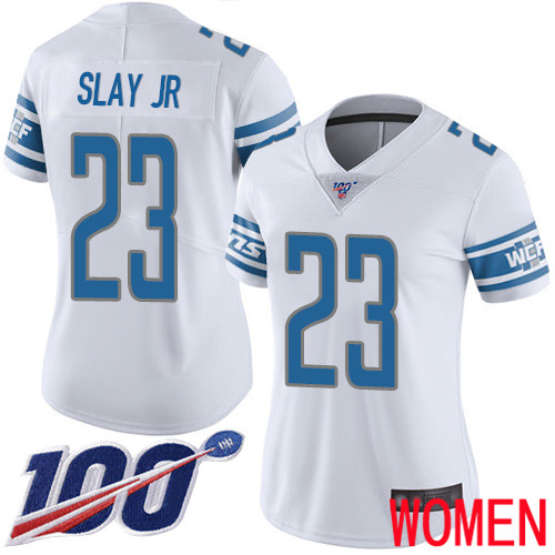 Detroit Lions Limited White Women Darius Slay Road Jersey NFL Football #23 100th Season Vapor Untouchable->women nfl jersey->Women Jersey